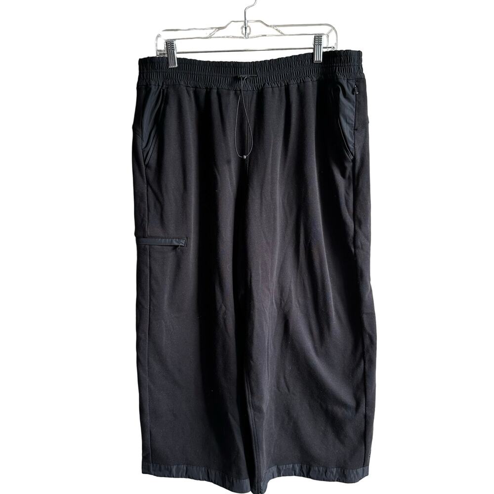 Athleta TALL Triumph Hybrid Wide Crop Pants Black XL - Picture 2 of 11